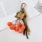 New handmade fabric woven pendant, maple leaf keychain, handbag decoration - Image 4