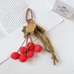 New handmade fabric woven pendant, maple leaf keychain, handbag decoration - Image 5