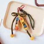 New handmade fabric pea-shaped pendant, cute cartoon keychain/handbag decoration/phone chain - Image 2