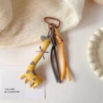 New handmade fabric giraffe-shaped decorative pendant chain, cute cartoon keychain/bag decoration/phone chain - Image 5