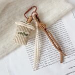 New handmade fabric coffee cup shaped decorations, cute cartoon keychains/bag charms/phone chains - Image 2