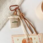 New handmade fabric coffee cup shaped decorations, cute cartoon keychains/bag charms/phone chains