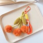 New handmade fabric pom-pom shaped decorations, cute cartoon keychains/bag charms/phone chains - Image 5