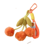 New handmade fabric pom-pom shaped decorations, cute cartoon keychains/bag charms/phone chains - Image 6