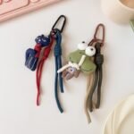 Handmade fabric cat and frog shaped decorations, cute cartoon keychains/bag charms/phone chains - Image 5