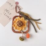 Handmade sunflower-shaped decorations, cute cartoon keychains/bag charms/phone chains - Image 3