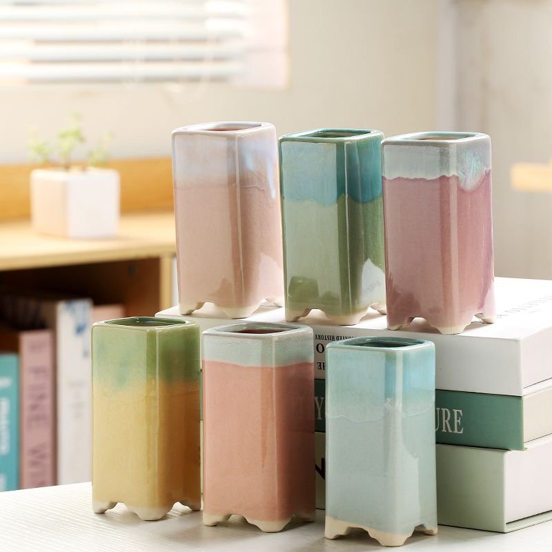 IMG_6830 Ice Crack Series: Simple and Creative Rectangular Succulent Natural Ceramic Products Fired at 3000°C - Image 1