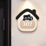 Customizable PVC doorplates, with 5 templates to choose from, only the door number can be customized