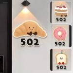 Customizable PVC doorplates, with 4 templates to choose from, only the door number can be customized