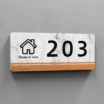 Customizable PVC doorplates, with 5 templates to choose from, only the door number can be customized.