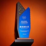 The trophy can be customized with text and is made of artificial black crystal and mirrored glass - Image 3