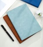 Customized notebook with soft PU cover; company logo and slogan can be printed on it