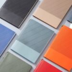 Customized corporate notebook, striped cover, PU material, with company logo and slogan printed on it - Image 2