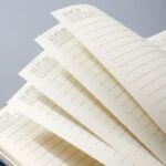 Customized corporate notebook, striped cover, PU material, with company logo and slogan printed on it - Image 4