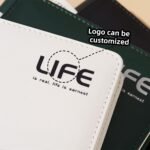 Customizable A5 notebook with PU cover, can be printed with company logo or slogan, 128 pages, pen not included. - Image 2
