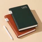 Customizable A5 notebook with PU cover, can be printed with company logo or slogan, 128 pages, pen not included. - Image 4