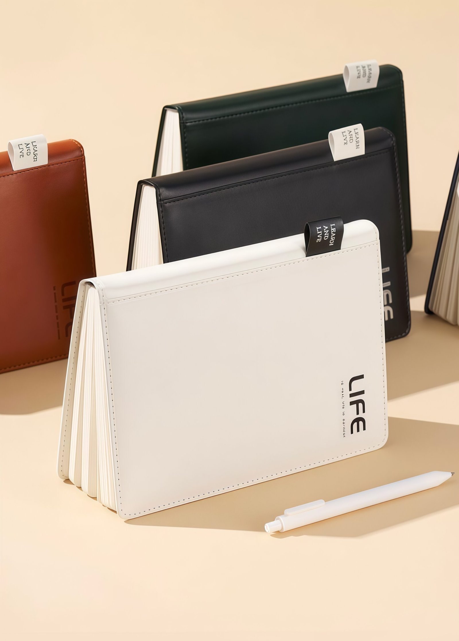 IMG_7292_副本 Customizable A5 notebook with PU cover, can be printed with company logo or slogan, 128 pages, pen not included. - Image 1