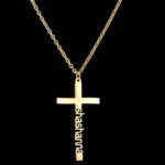 personalized titanium steel cross name necklace, engraved with your name, is available in gold and silver and makes a perfect gift for a friend or loved one - Image 2