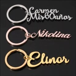 This personalized stainless steel name keychain is the perfect gift for a friend or loved one