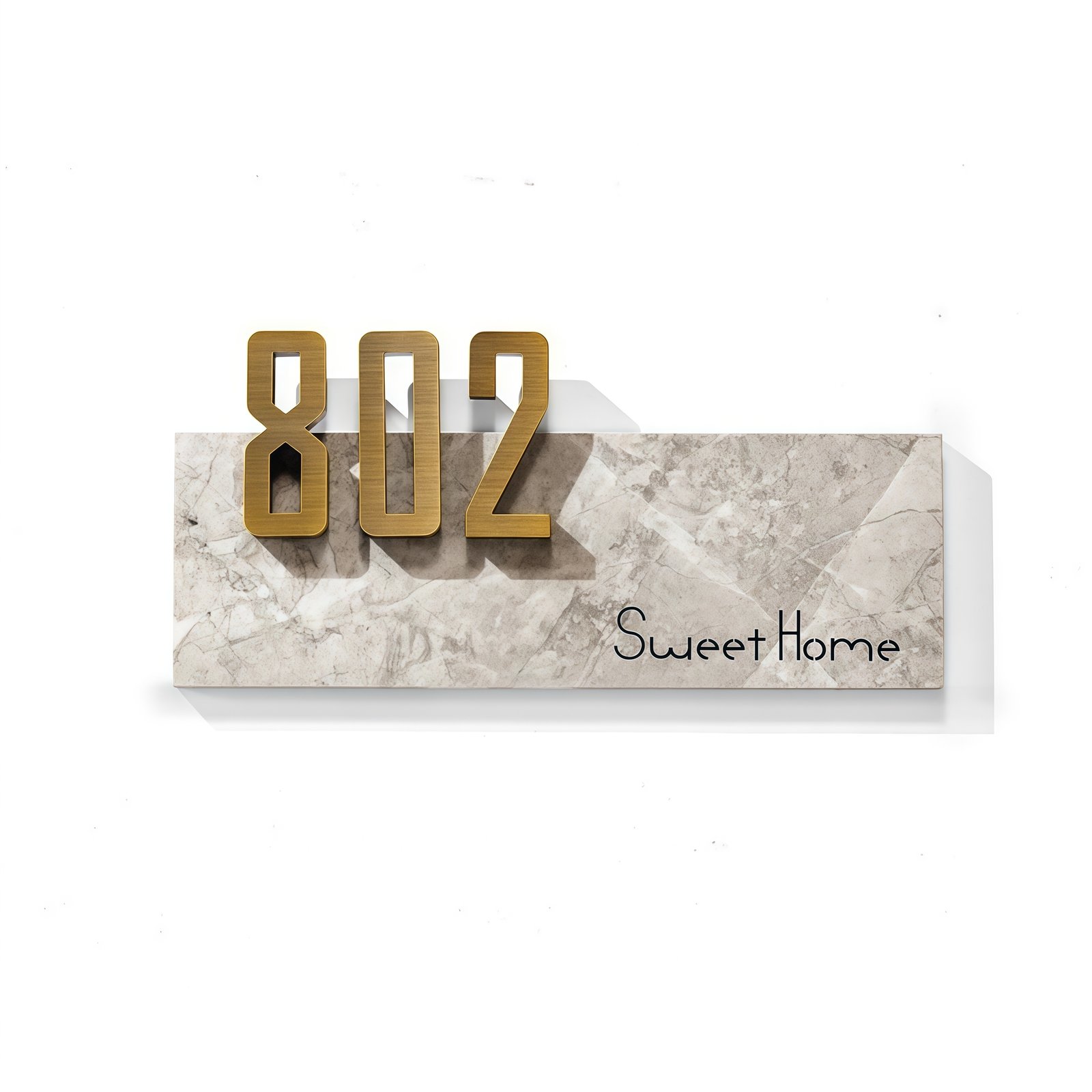 IMG_0199_副本 Customized house numbers | Stainless steel numbers + natural marble grey – suitable for residential and commercial real estate - Image 1