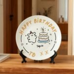 Customized birthday ceramic plates - personalized gifts - date, name, and birthday wishes - perfect for couples