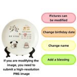 Customized birthday ceramic plates - personalized gifts - date, name, and birthday wishes - perfect for couples - Image 2