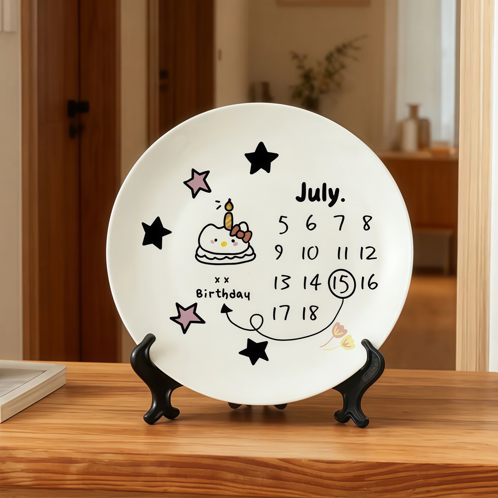 IMG_0471_副本 Customized birthday ceramic plates - personalized gifts - date, name, and birthday wishes - perfect for couples - Image 1