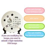 Customized birthday ceramic plates - personalized gifts - date, name, and birthday wishes - perfect for couples - Image 2