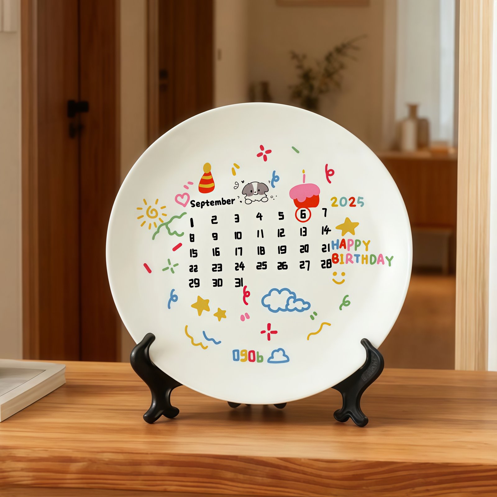 IMG_0472_副本 Customized birthday ceramic plates - personalized gifts - date, name, and birthday wishes - perfect for couples - Image 1