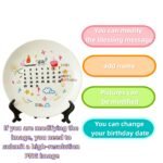 Customized birthday ceramic plates - personalized gifts - date, name, and birthday wishes - perfect for couples - Image 2