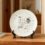 Customized birthday ceramic plates - personalized gifts - date, name, and birthday wishes - perfect for couples