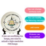 Customized birthday ceramic plates - personalized gifts - date, name, and birthday wishes - perfect for couples - Image 2