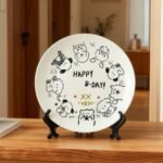 Customized birthday ceramic plates - personalized gifts - date, name, and birthday wishes - perfect for couples