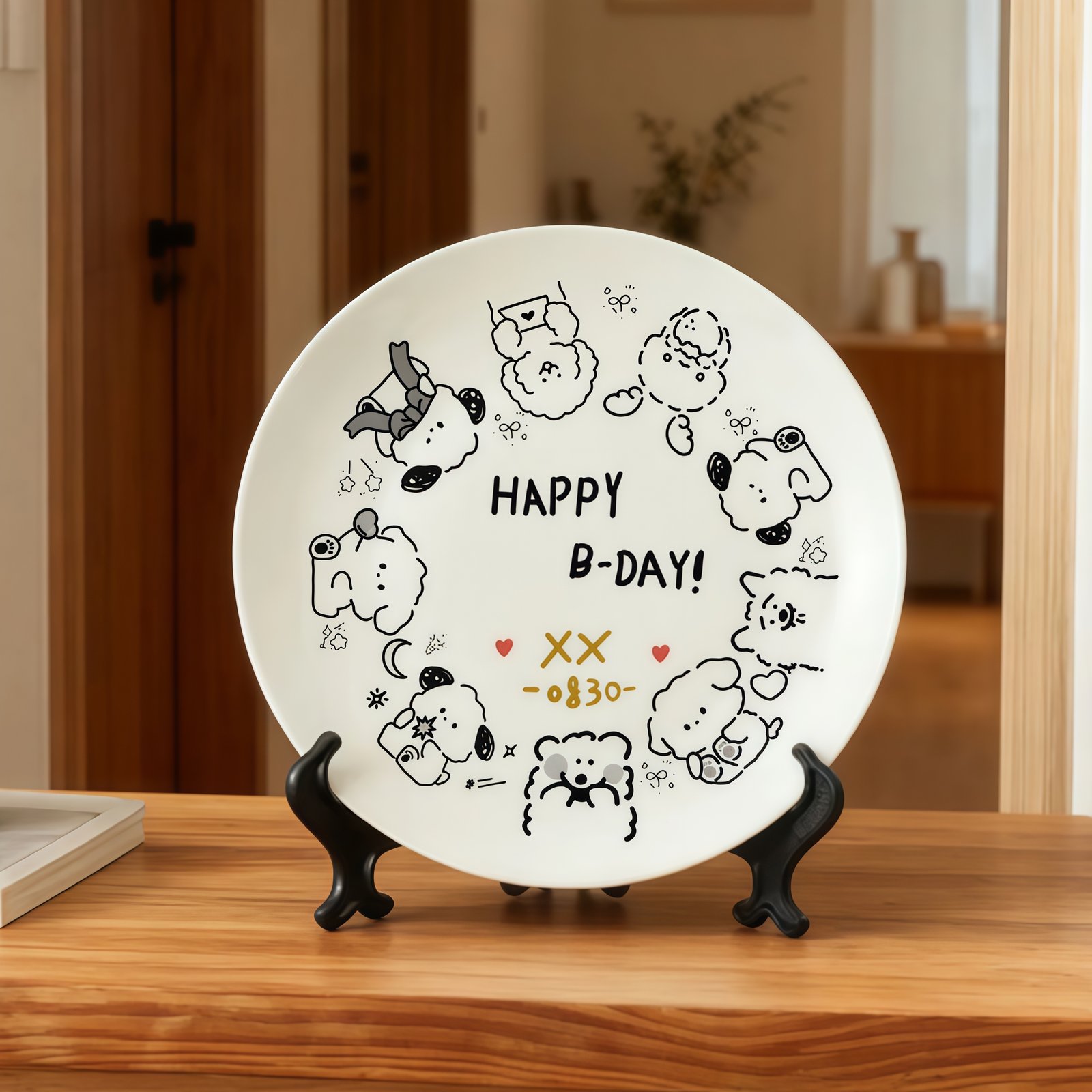 IMG_0476_副本 Customized birthday ceramic plates - personalized gifts - date, name, and birthday wishes - perfect for couples - Image 1