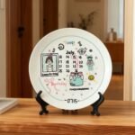 Customized birthday ceramic plates - personalized gifts - date, name, and birthday wishes - perfect for couples