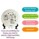 Customized birthday ceramic plates - personalized gifts - date, name, and birthday wishes - perfect for couples - Image 2