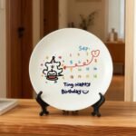 Customized birthday ceramic plates - personalized gifts - date, name, and birthday wishes - perfect for couples