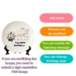 Customized birthday ceramic plates - personalized gifts - date, name, and birthday wishes - perfect for couples - Image 2