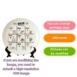 Customized birthday ceramic plates - personalized gifts - date, name, and birthday wishes - perfect for couples - Image 2