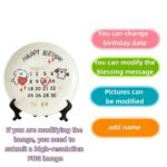 Customized birthday ceramic plates - personalized gifts - date, name, and birthday wishes - perfect for couples - Image 2