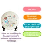 Customized birthday ceramic plates - personalized gifts - date, name, and birthday wishes - perfect for couples - Image 2
