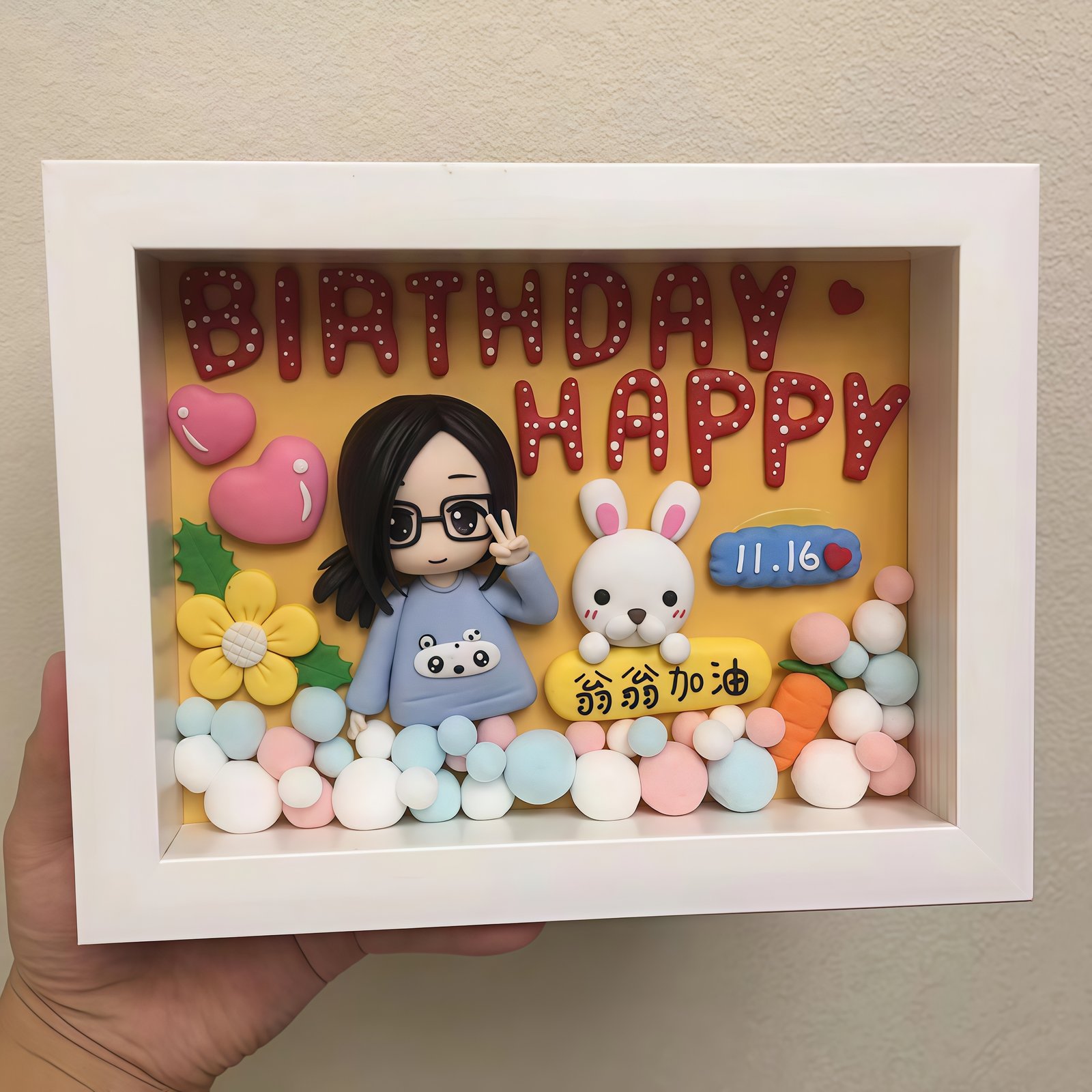 IMG_0507_副本 Customized 3D Clay Photo - 8-inch Exquisite Framed Version - Fun and Creative Gift - Perfect for Wife, Children, and Friends - Image 1