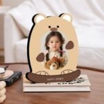 Customized integrated photo frame - Fun bear design - Record your child's growth journey