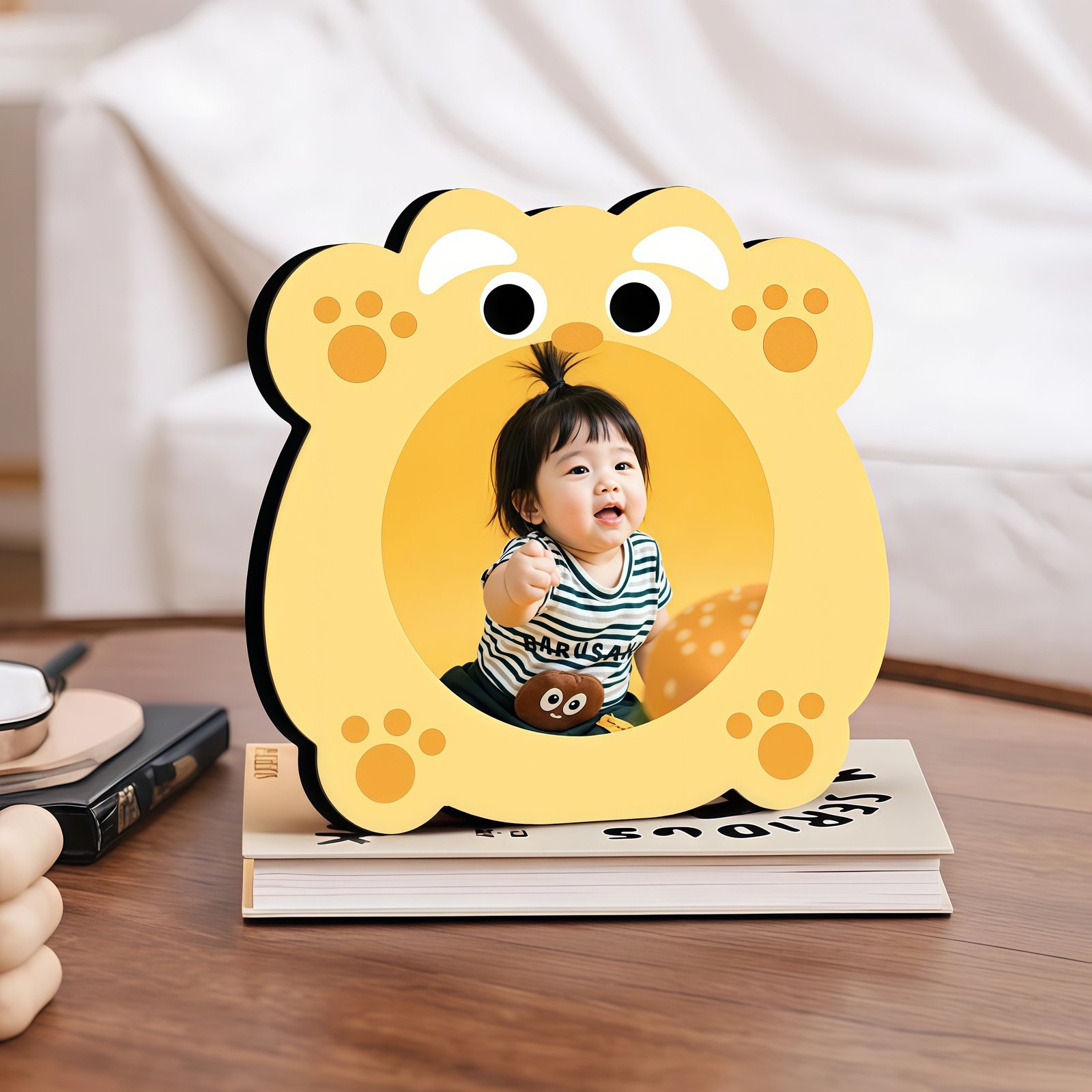 IMG_0546_副本 Customized integrated photo frame - Fun bear design - Record your child's growth journey - Image 1