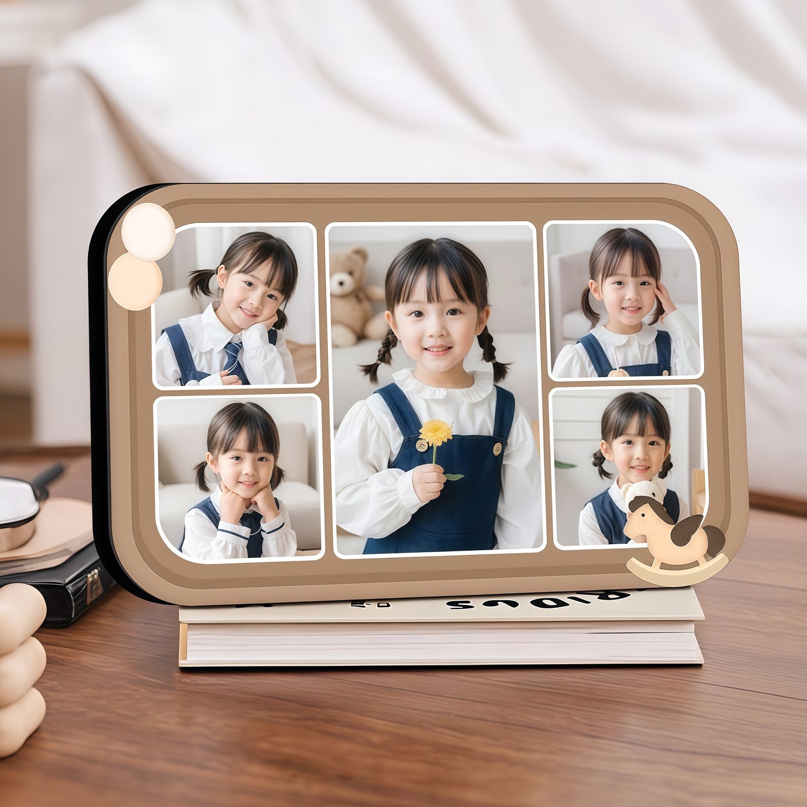IMG_0562_副本 Custom-designed integrated photo frame – five-grid version – perfect for recording a child's growth journey - Image 1