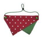 Custom pet bandana - suitable for cats and dogs - red polka dot pattern - can be printed with pet portrait and name - Image 2