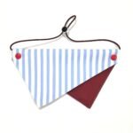 Custom pet bandanas - suitable for cats and dogs - light blue striped pattern - can be printed with pet portraits and names - Image 2