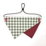 Custom pet bandanas - suitable for cats and dogs - light blue checkered pattern - can be printed with pet portraits and names - Image 2