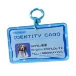 Customized pet identification tag - Dark blue - Acrylic material, suitable for cats and dogs