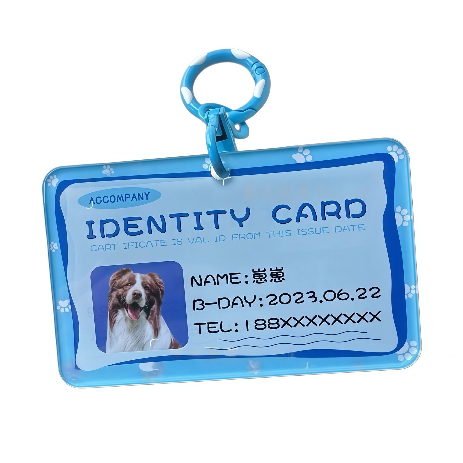 IMG_0941_副本 Customized pet identification tag - Dark blue - Acrylic material, suitable for cats and dogs - Image 1